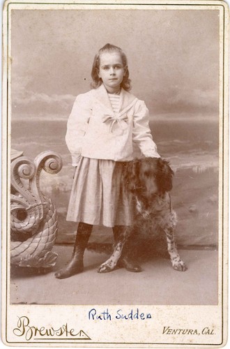 Ruth Sudden with Dog, Child Portrait