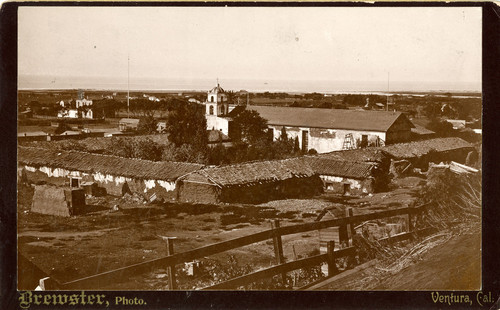 San Buenaventura Mission Exterior Rear View, 1874