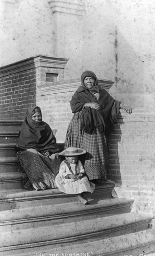 Basketmakers and Little Girl on Mission Steps