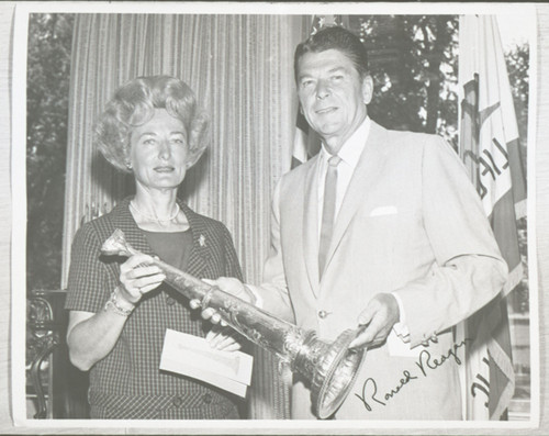 Katherine Hoffman Haley and Governor Ronald Reagan