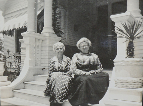 Two Women on Front Porch Steps