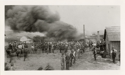 Fire at "Bung Island" in the 1890s