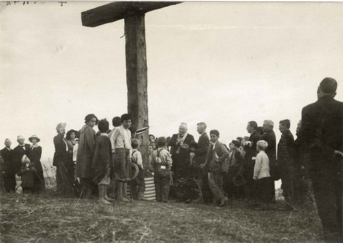 Father Grogan Consecrating Hill Cross & Tablet