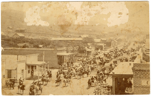 Bird's Eye View of Main and Palm Streets, July 4 Parade