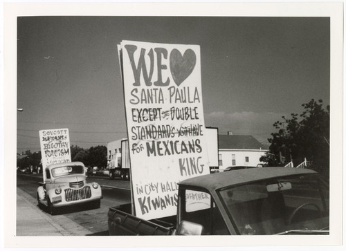 Signs Protesting Santa Paula City Council