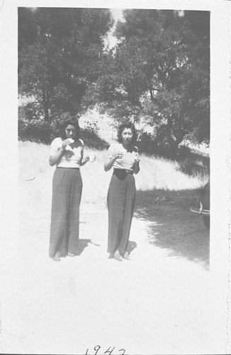 Maria Sanchez and Concha Guerrero at a Picnic