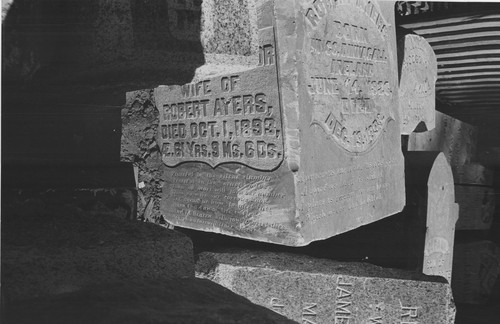 Gravestones from Former Ventura City Cemetery