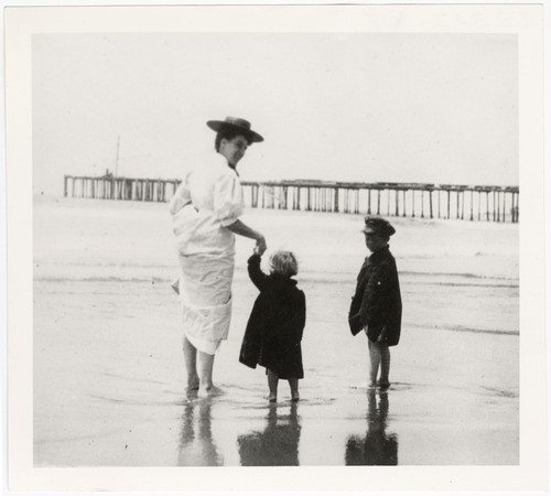 Woman and Children at the Beach