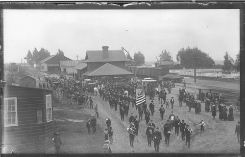 Gathering at Southern Pacific Railroad Depot