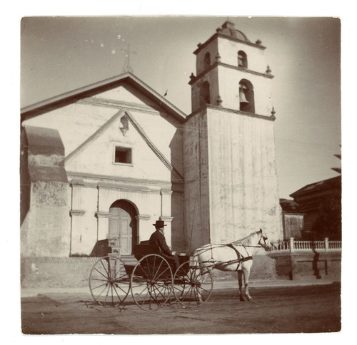 Dr. Cephas Bard in Front of San Buenaventura Mission