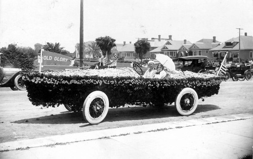 May Davison Riding in Float