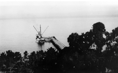 Steamer Humboldt at Santa Cruz Island Wharf