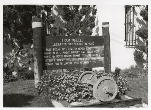 Tram Wheels Sign at Hueneme Historical Museum