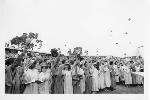 Buena High Graduates Throwing Mortarboards