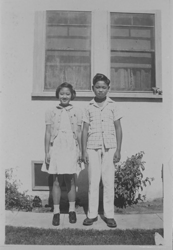 Loretta and James Jue as Children