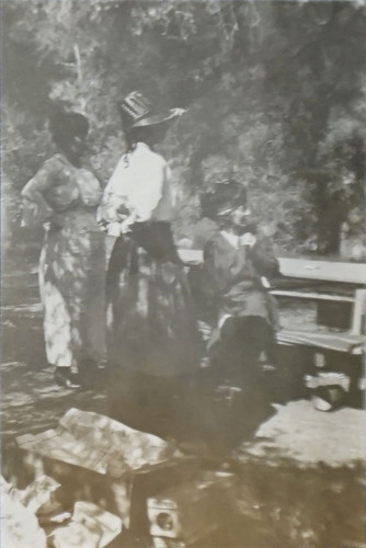 Etta Crowley Daily and Two Women at Picnic Table