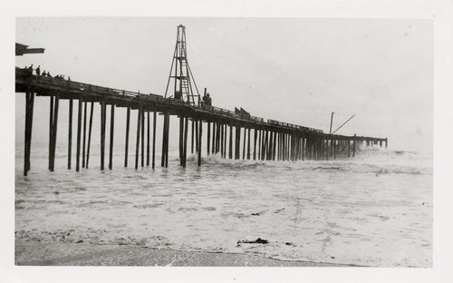 Ventura Wharf During Storm, 1895