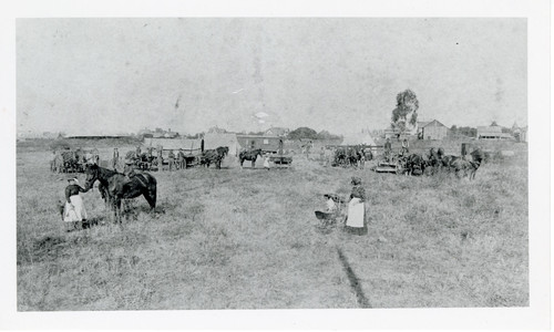 Railroad Grading Camp Scene