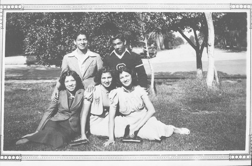 Group Photo, Young Men and Women on Grass