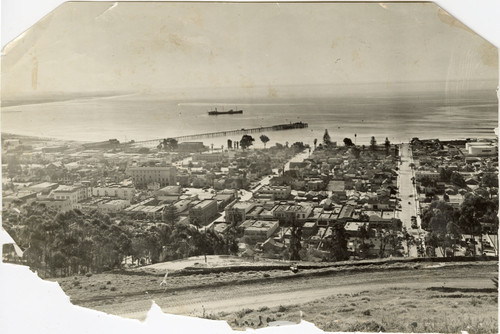 Bird's Eye View of Ventura Coastline with Pier