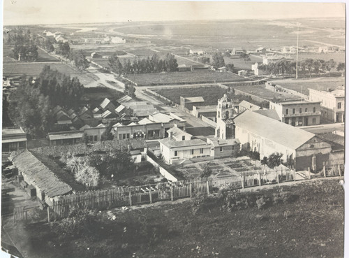 View of San Buenaventura Mission and Coastline