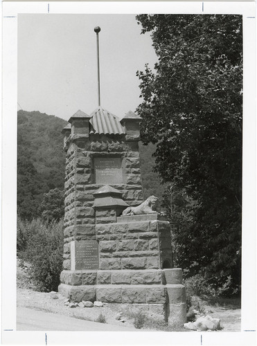 Brownstone Gatepost at Entrance to Foster Park