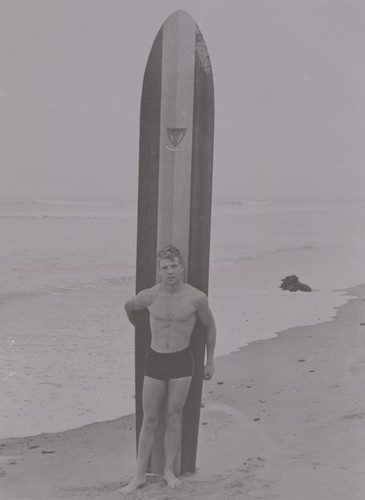 Bill Spurgin and Surfboard