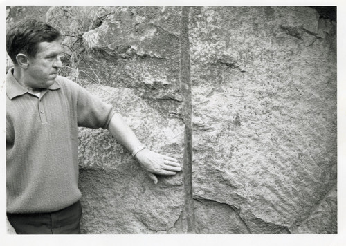 Drill Holes for Explosives on Boulder