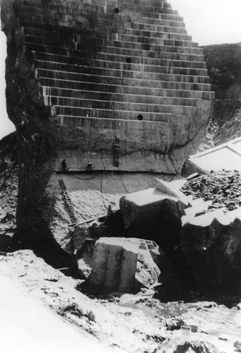 Preparing to Dynamite St. Francis Dam Remains