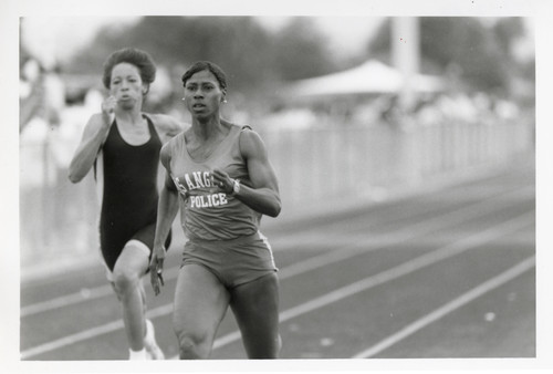 Rosalyn Bryant Running in the Police Olympics Held at Rio Mesa High School