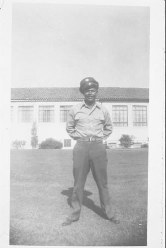 Woody Ybarra in Front of Fillmore High School