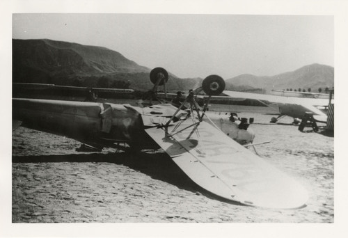 Ryan PT-22 Plane on its Back at Basolo Field