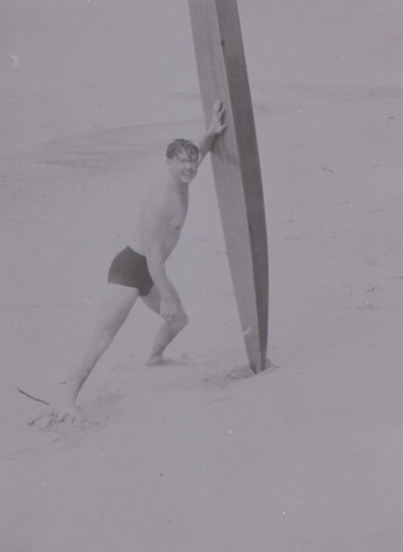 Pete Woodruff with Surfboard