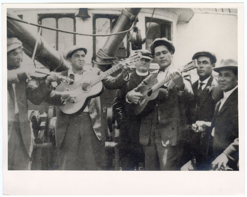 Musicians Playing Instruments on Boat