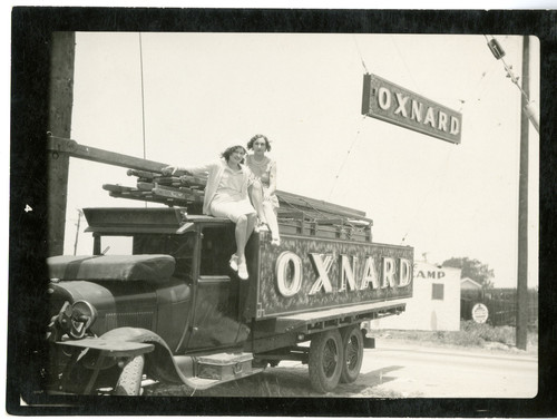 Early Oxnard City Sign Over Highway