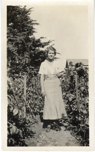 Bonita McFarland Standing in Dahlia Garden