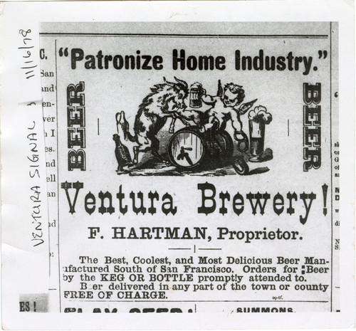 Ventura Brewery Advertisement