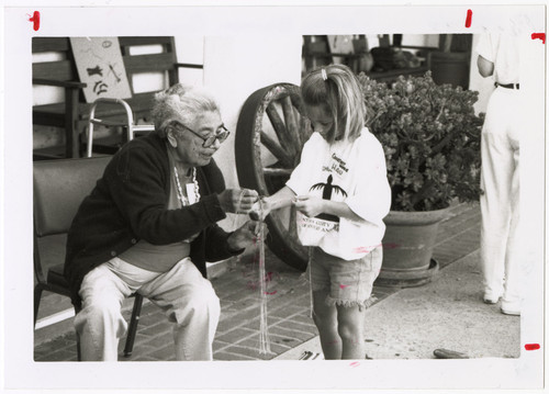 Bertha Tumamait Blanco Teaching Yucca Cordage