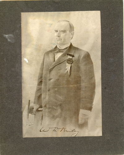 President William McKinley wearing a Ventura County Pioneer Society badge