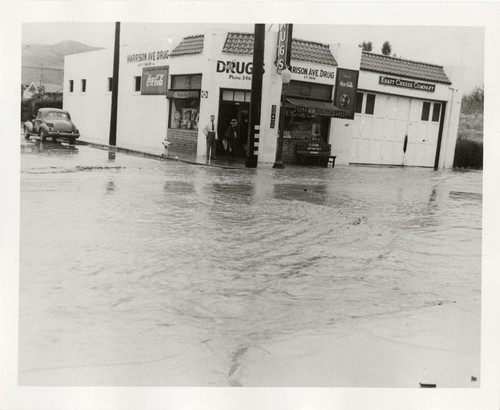 Harrison Avenue Drug Store During Flood