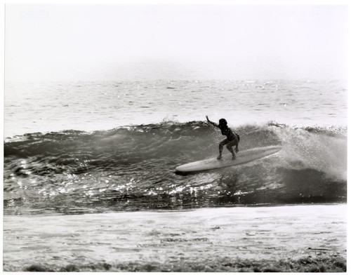 Linda Merrill Surfing the Rincon