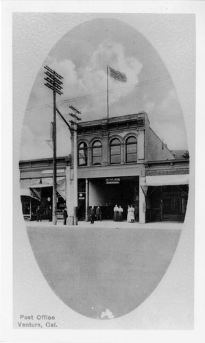 Post Office, Ventura, Cal. Oval Photograph