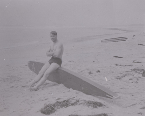 Chuck Spurgin with Surfboard