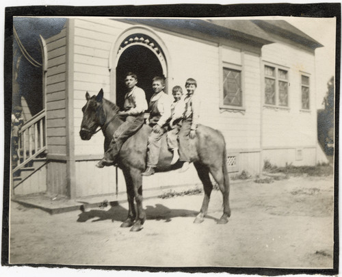 Four Boys on Horseback