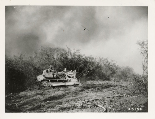 Bulldozer Cutting Fire Break