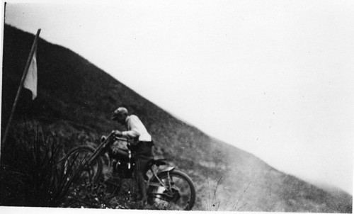 Motorcycle and Rider, Santa Barbara Motorcycle Club Hill Run