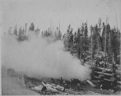 Fire on Trestle just below Hoist