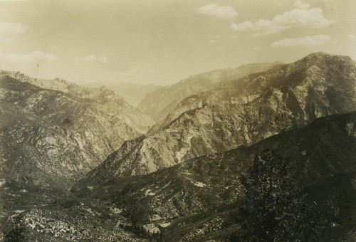 Unknown, mountains, looking down at Cedar Grove ?