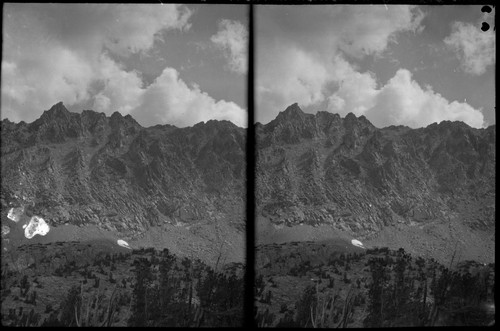 View showing formation in Rae Lake country Stereograph Stereo