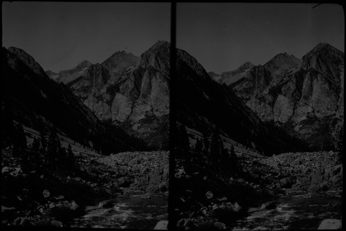 Mountain view from a valley floor